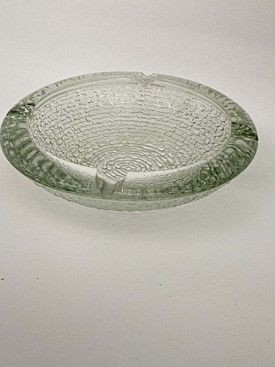 Vide Poche Or Ashtray, In Glass, Geometrical Patterns,France Circa 1960 photo vintage