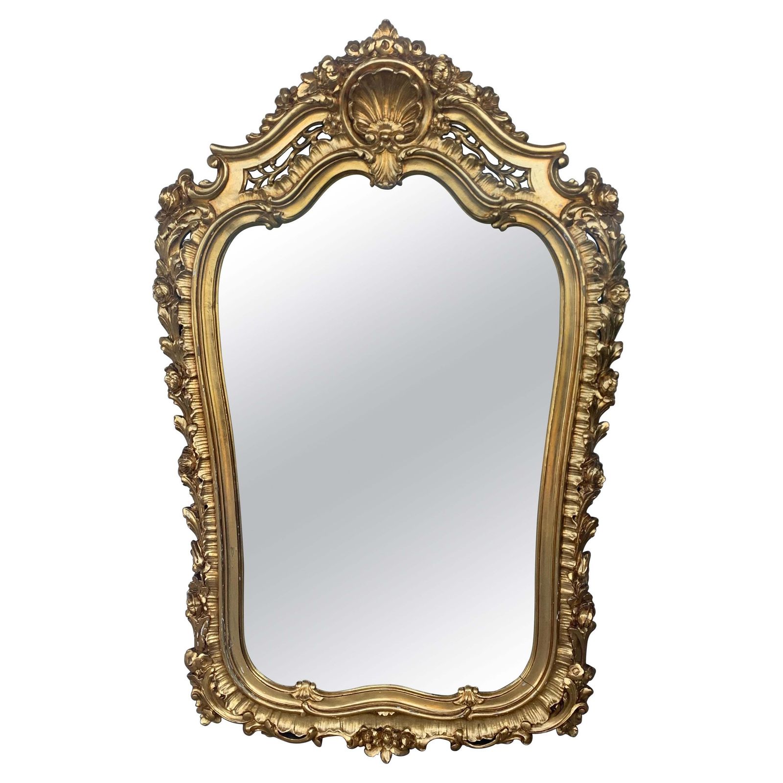 Early 20th French Empire Period Carved Gilt Wood Mirror