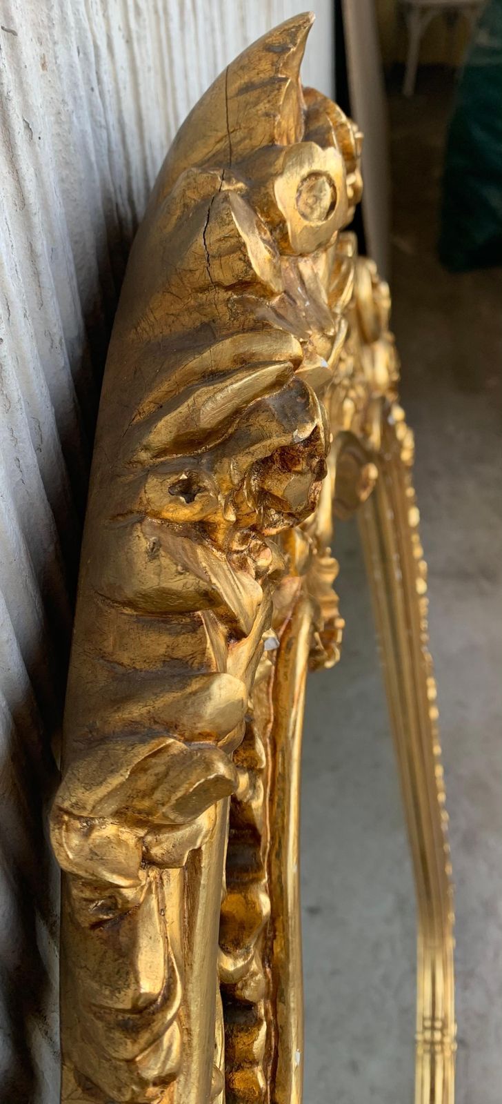 Early 20th French Empire Period Carved Gilt Wood Mirror photo vinterior