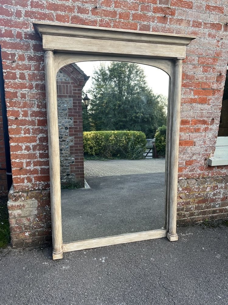 A Fabulous Large Antique French 19th Century Carved Wood Painted Empire Mirror photo 1795.0