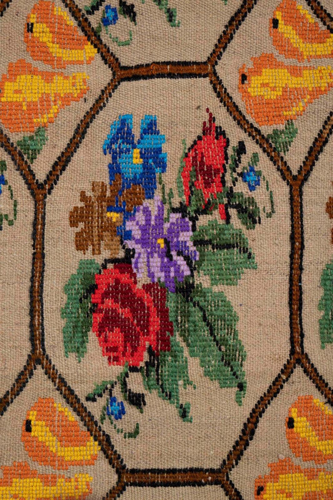Vintage French Decor Aubusson Kilim Rug With Floral Design 4'11" X 6' photo furniture