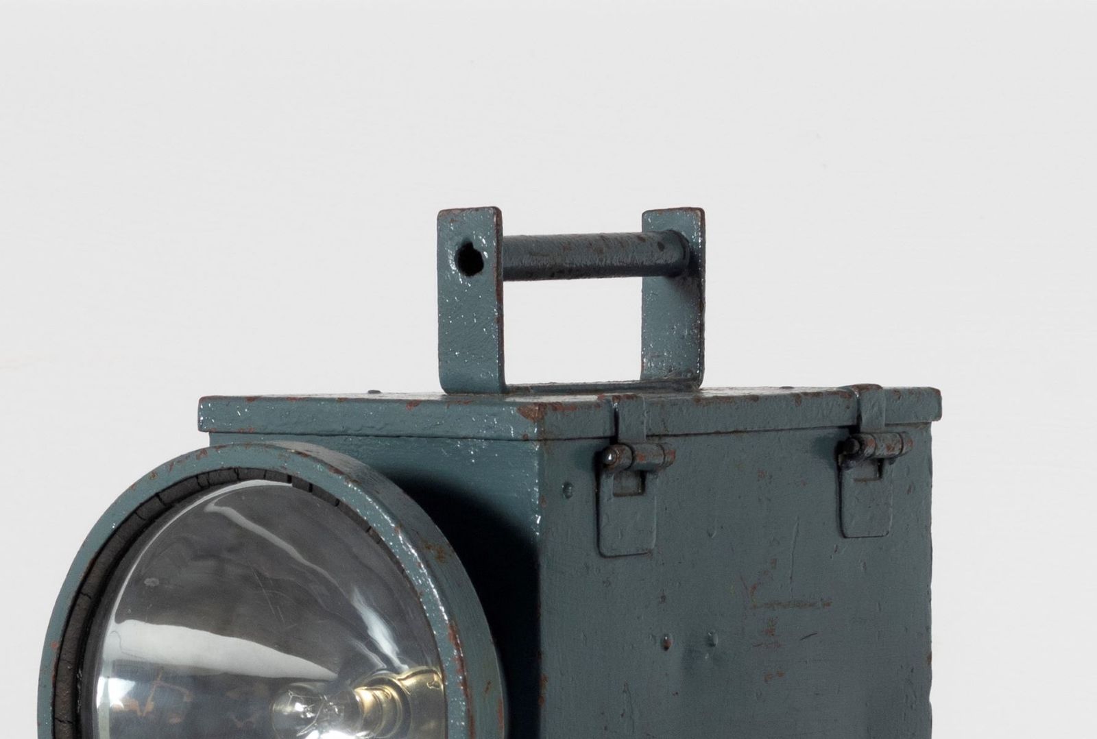 350.0 1920s Industrial Military Table Lamp | Unusual Old Torch Light photo