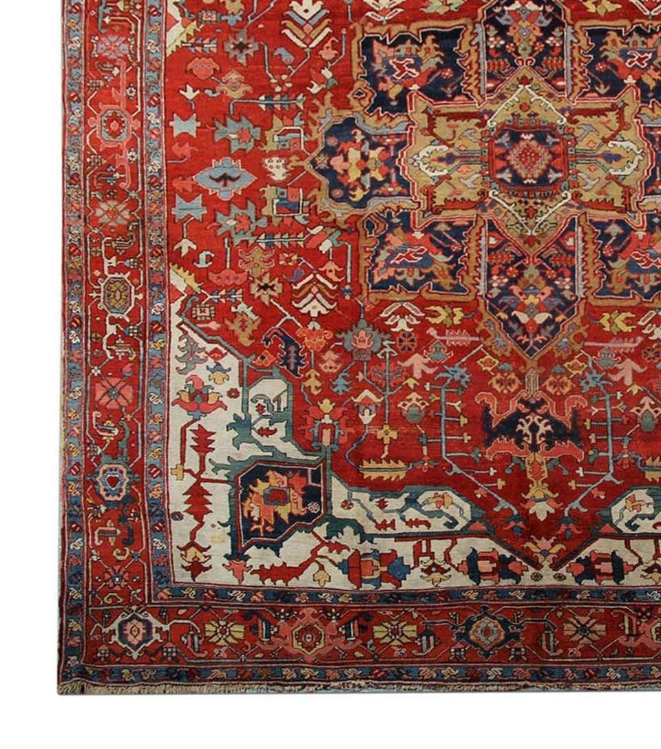 Rare Antique Rug Traditional Handmade Carpet Large Wool Rust Rug photo vinterior