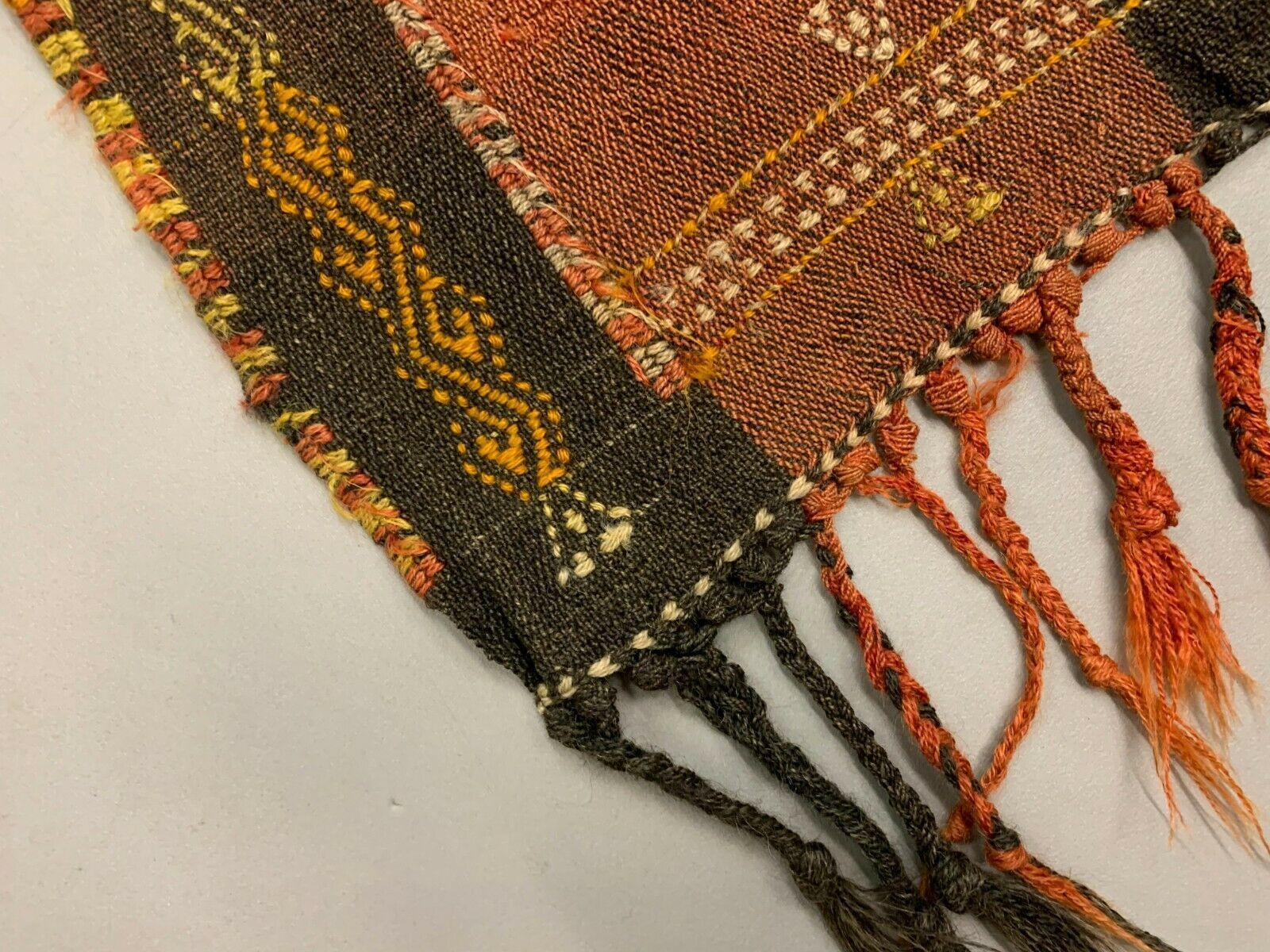 Old Turkish Kilim Runner 160x80 Cm, Shabby Chic, Vintage Kelim Brown Terracota photo 335.0