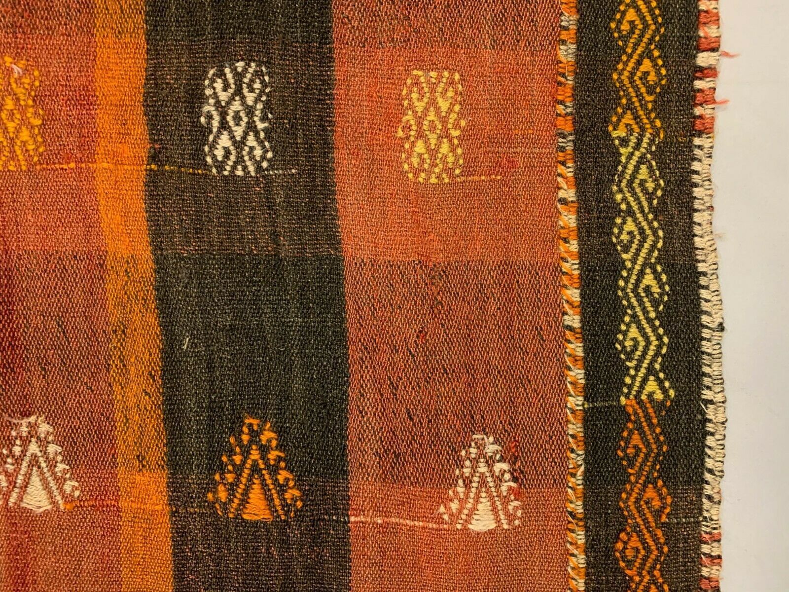 Old Turkish Kilim Runner 160x80 Cm, Shabby Chic, Vintage Kelim Brown Terracota photo buy