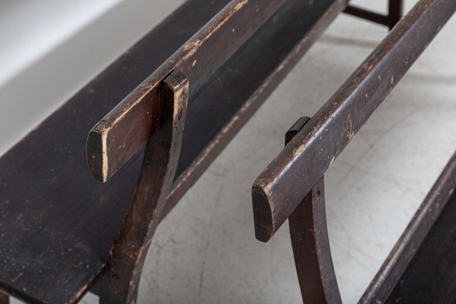 photo for sale Pair 19thc English Pine Chapel Benches