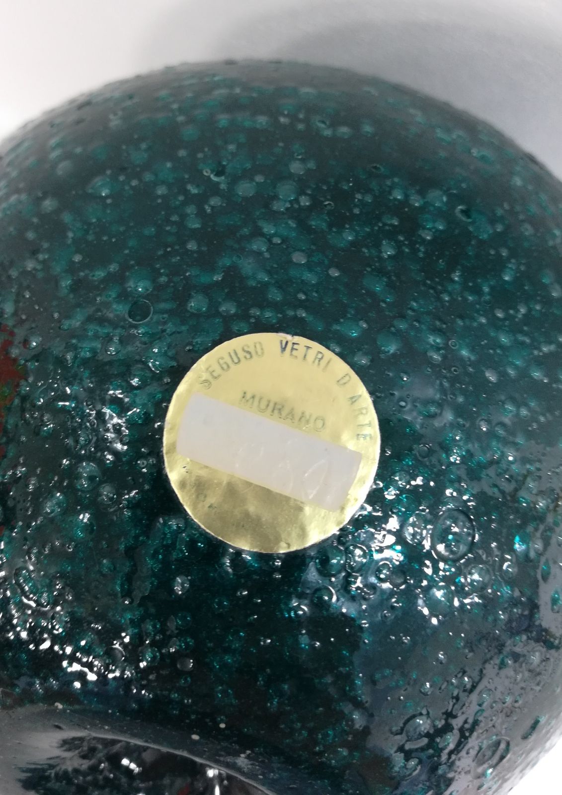 Seguso Vetri D'arte, White Vase In Green Pulegoso Glass   Murano, 1939 photo Home Decor