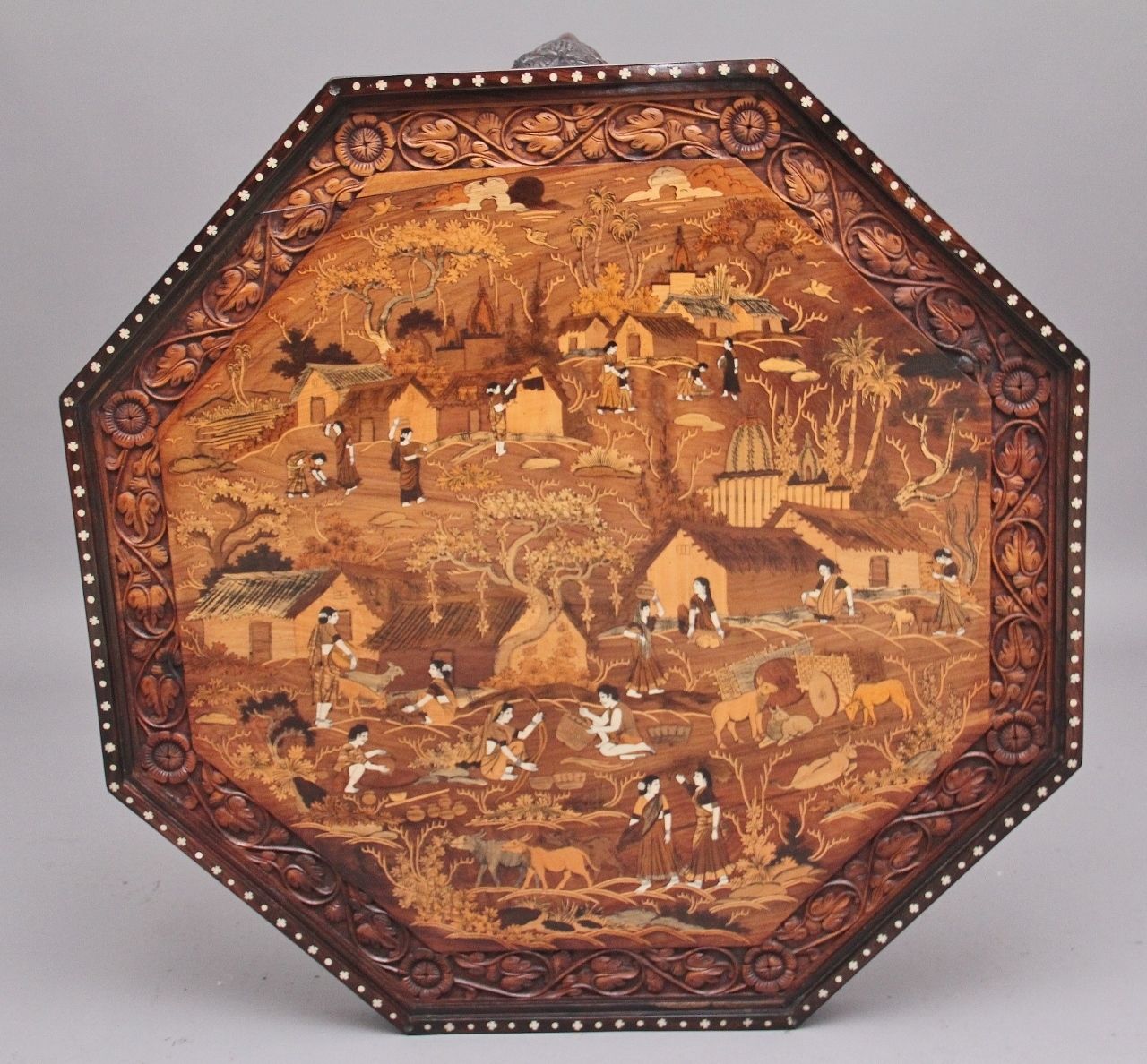 Ebonised And Inlaid Indian Coffee Table
