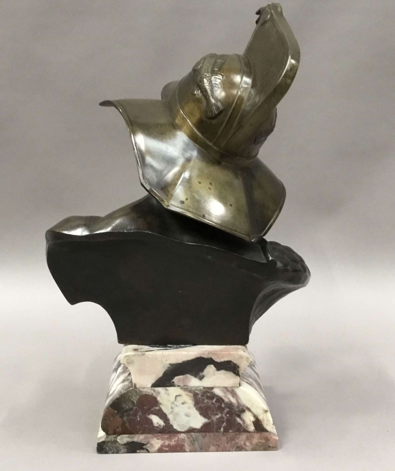 photo vintage Large C19th Bronze Bust Of Roman Gladiator
