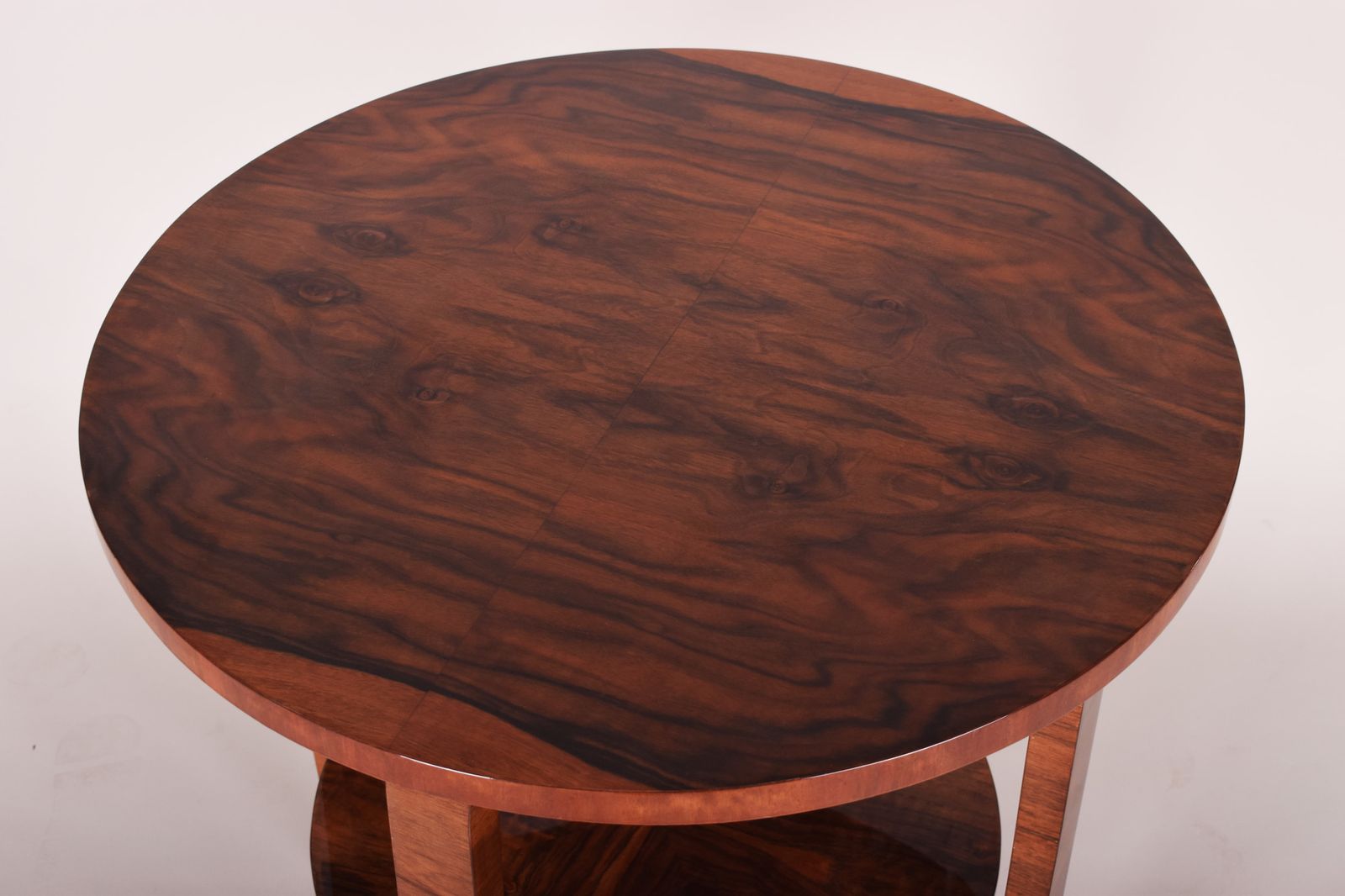 Small Czech Art Deco Table, Made In The 1930s Out Of Walnut. Fully Restored. photo Furniture
