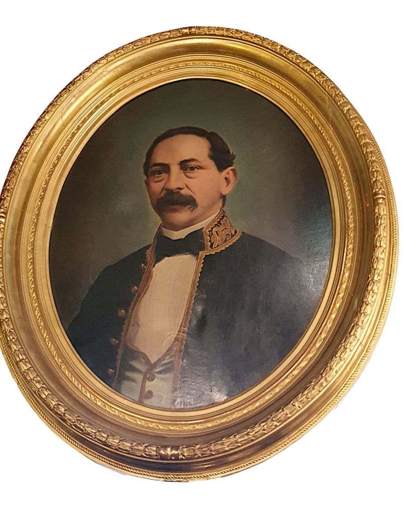 Pair Of 19th Century Gilt Framed Oil On Canvas Portraits photo for sale