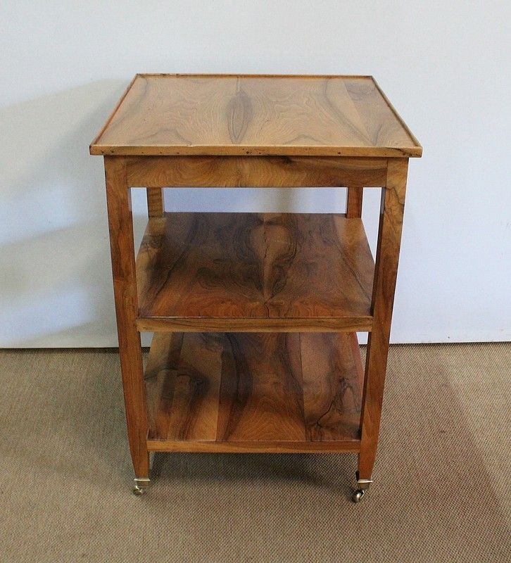 Rolling Trolley In Blond Walnut, 1st Part Of The 19th Century