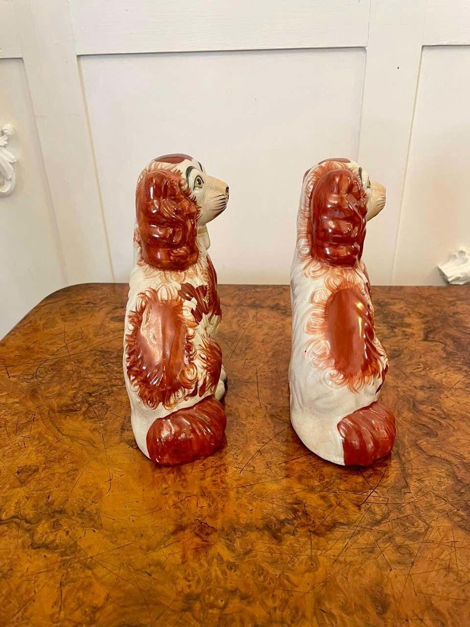 Pair Of Antique Victorian Staffordshire Dogs photo for sale