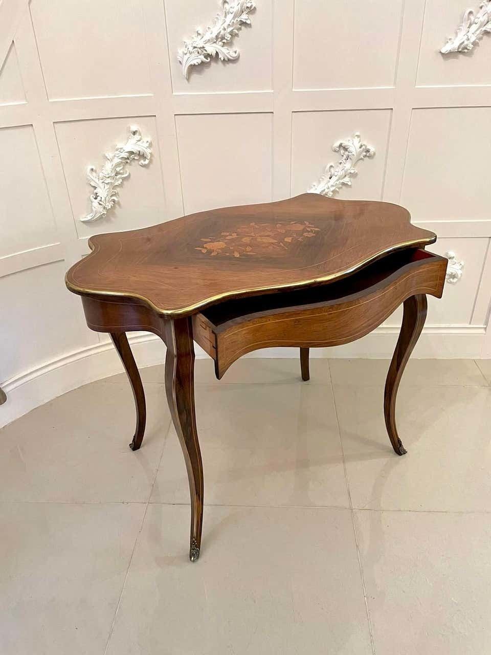 Quality Antique Louis XV French Marquetry Inlaid Center Table photo Furniture