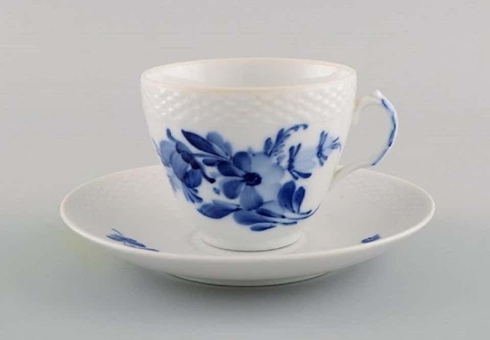 Eight Royal Copenhagen Blue Flower Braided Coffee Cups With Saucers, Mid 20th C photo furniture