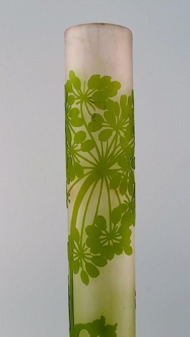 Giant Emile Gallé Vase In Frosted And Green Art Glass With Motifs Of Foliage photo 2963.0