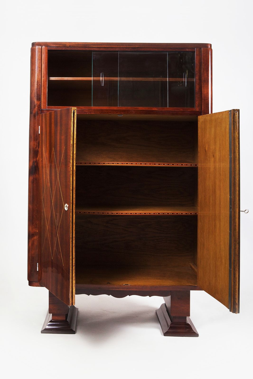 French Art Deco Display Cabinet. Made In The 1920s. Restored To High Gloss photo Furniture