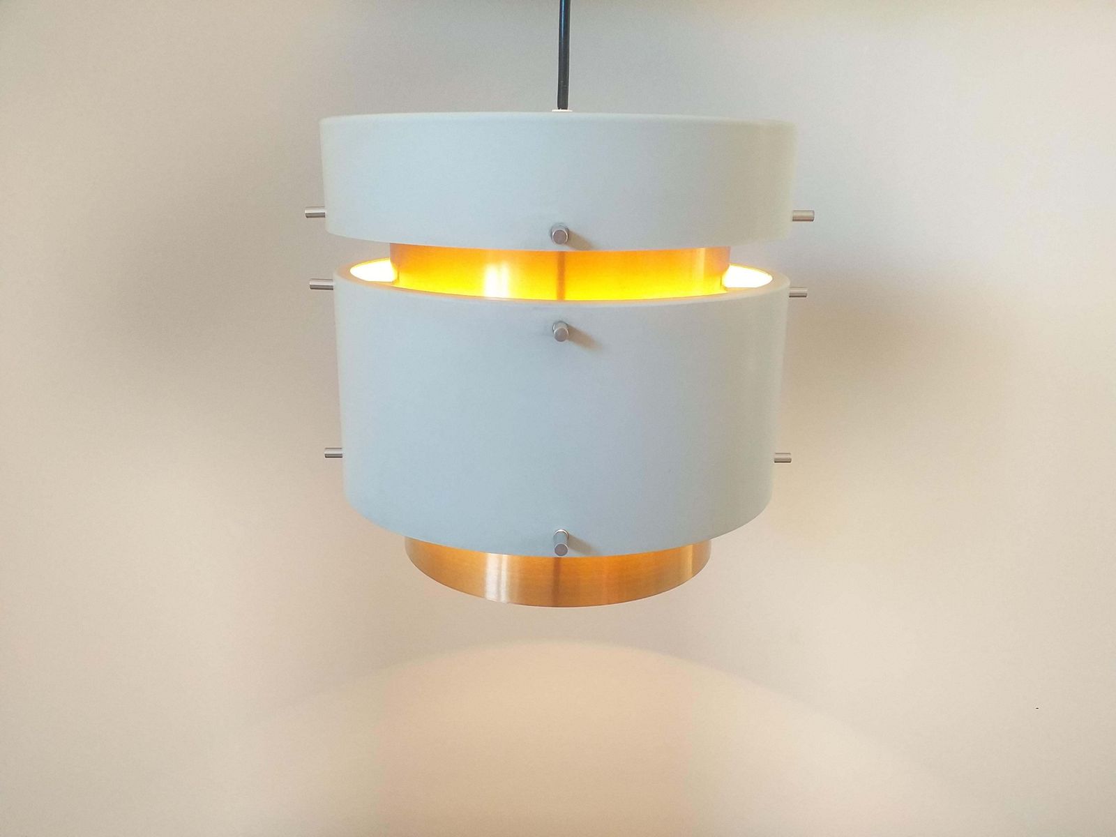 Pair Of Mid Century Pendants In Style Of Jo Hammerborg Denmark 1970s