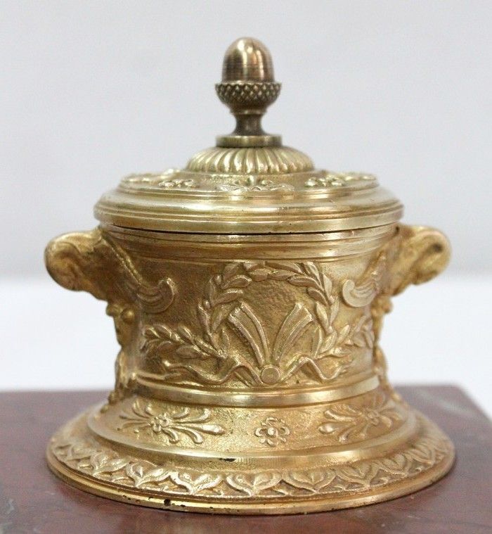 photo furniture Double Inkwell, Napoleon III Period    Mid 19th Century