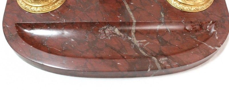 photo vintage Double Inkwell, Napoleon III Period    Mid 19th Century