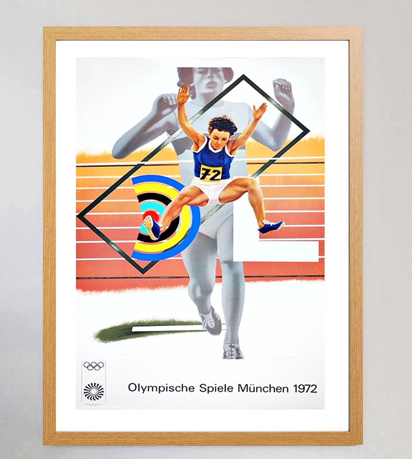 1972 Munich Olympic Games  Peter Phillips Original Vintage Poster photo Art