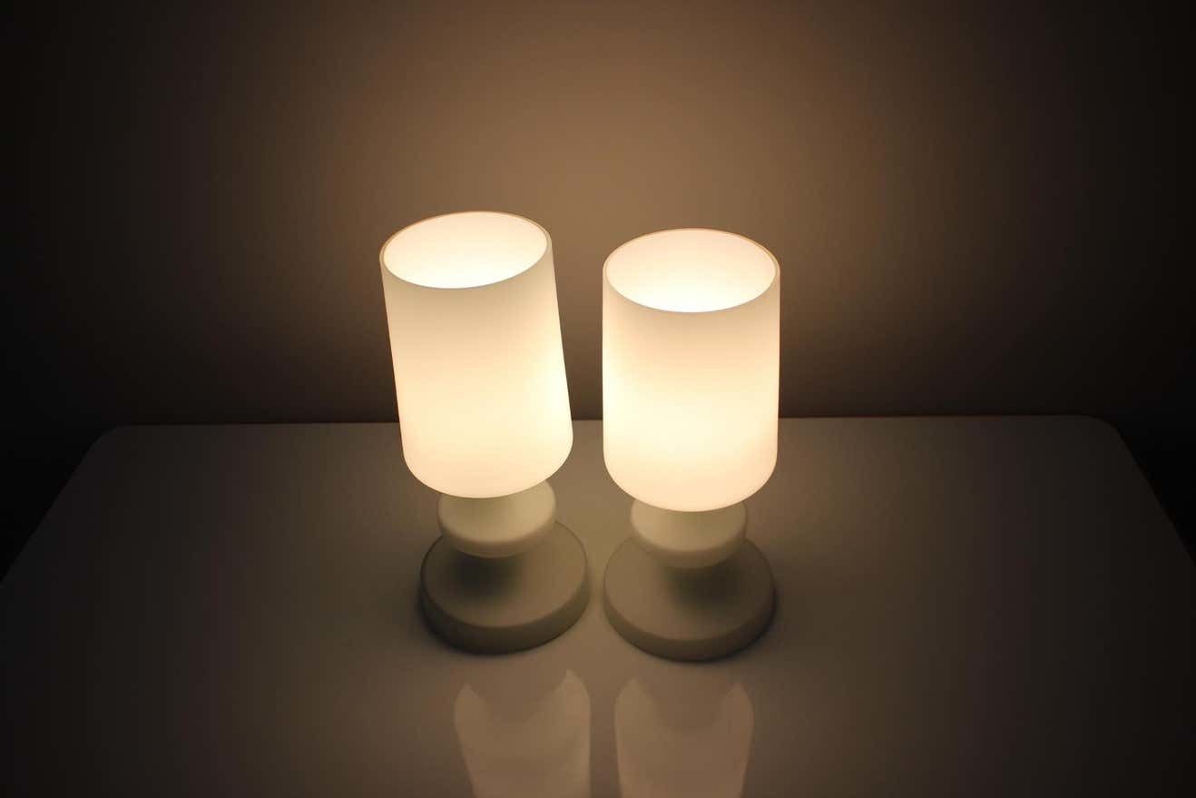 Mid Century All Glass Table Lamp/ Osvětlovací Sklo Valašské Meziříčí, 1970's photo Lighting