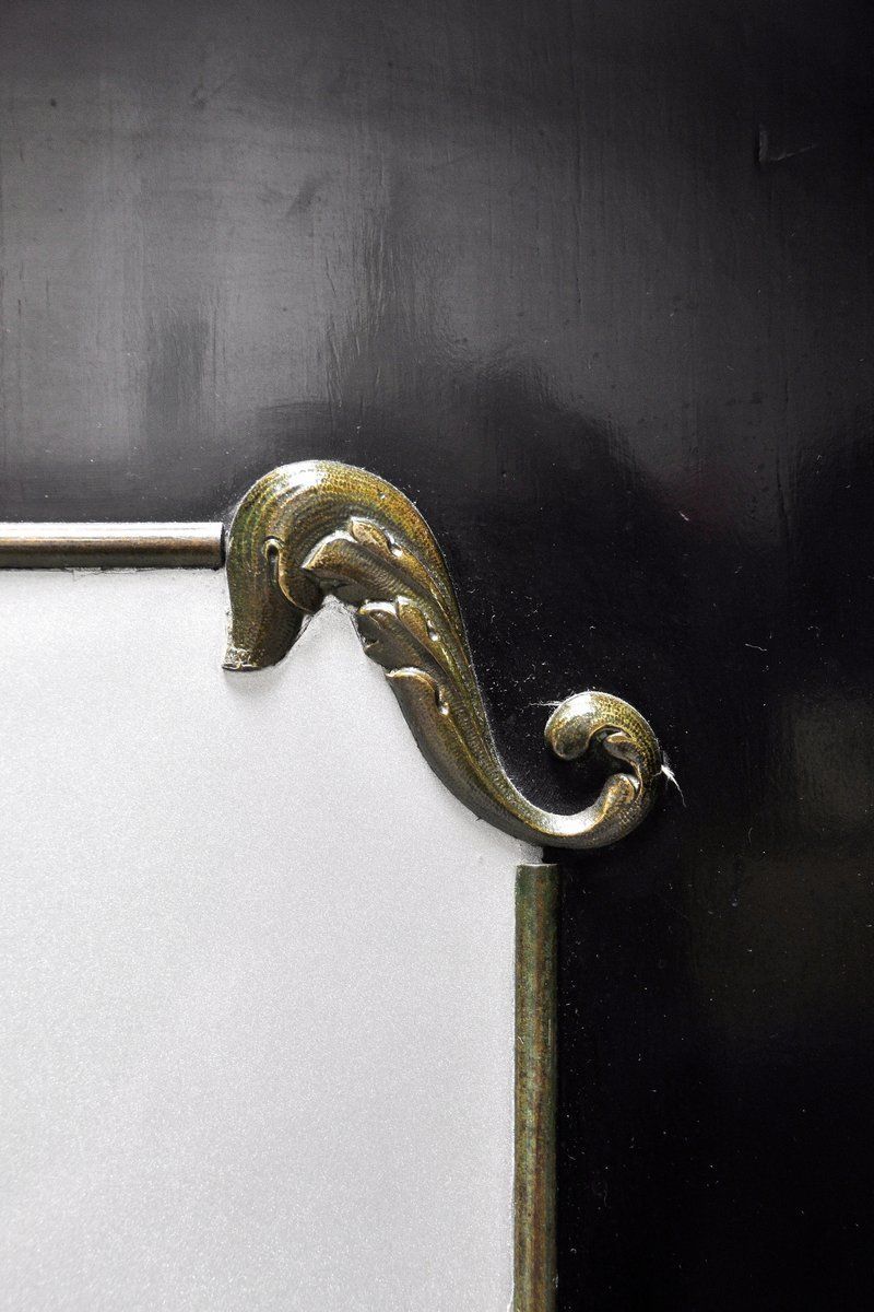 photo for sale Art Deco Black Lacquer And Bronze Cabinet In The Style Of André Arbus, France, 1930s