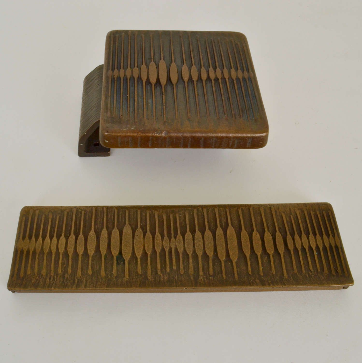 Bronze Square Push And Pull Door Handle And Letterbox photo for sale