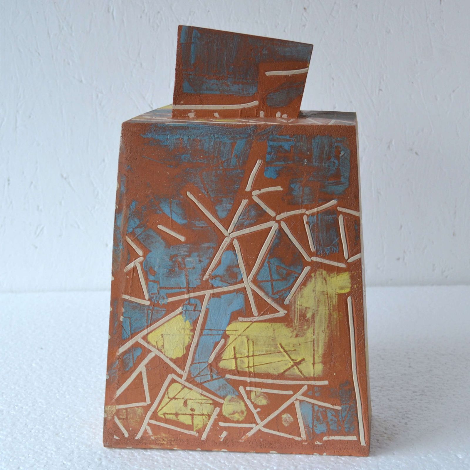 photo for sale Terracotta Art Vase Decorated In Bright Colours