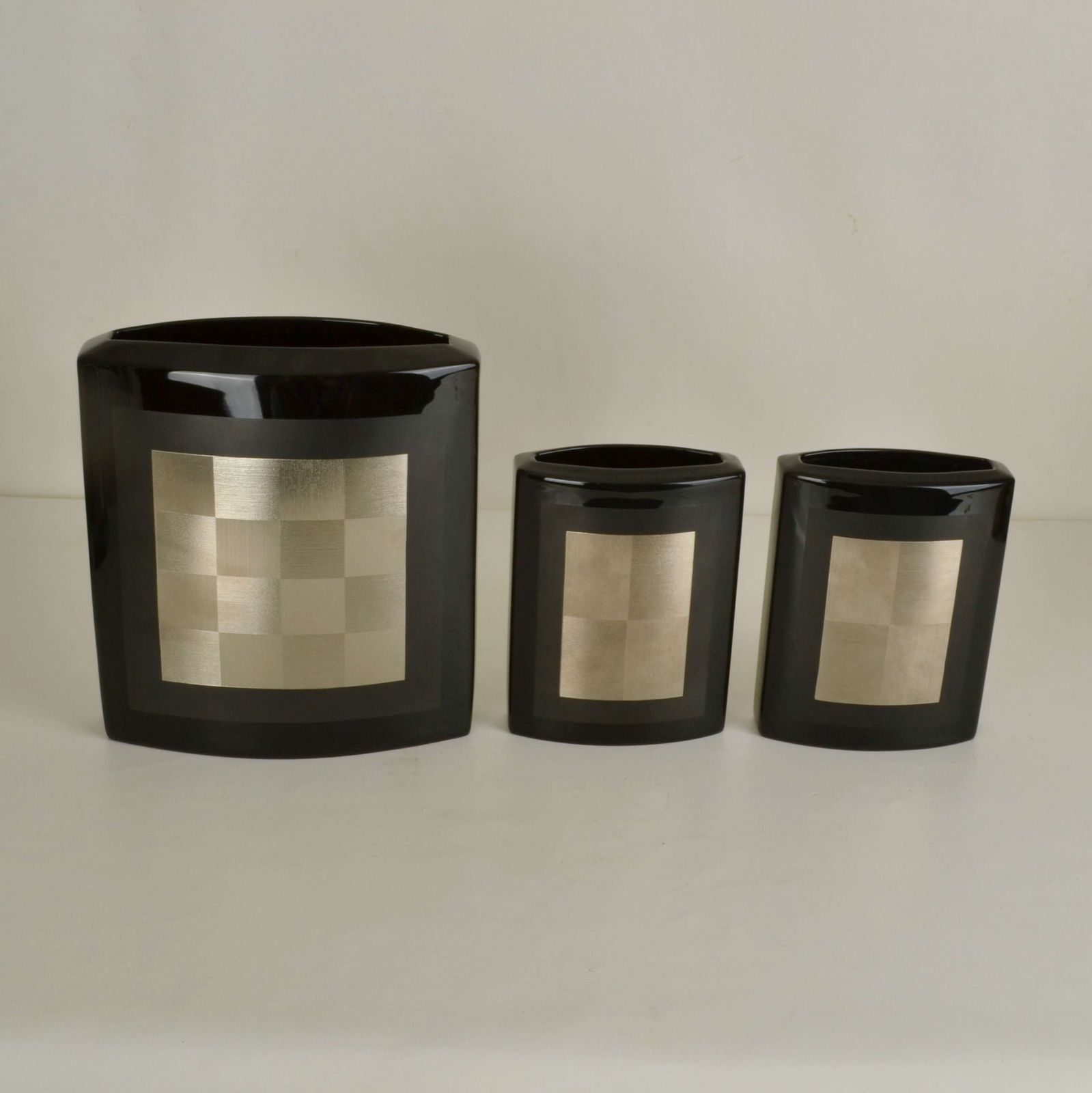 Set Of Five Porcelain Black Studio Line Vases Rosenthal By Dresler And photo furniture