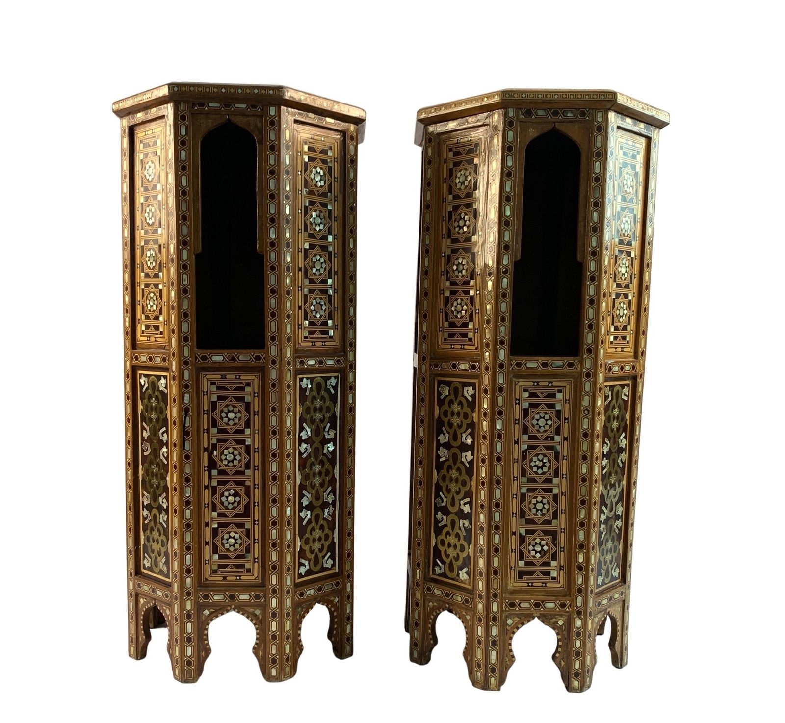 A Pair Of Ottoman Mother Of Pearl And Tortoiseshell Stands,19th Century photo furniture