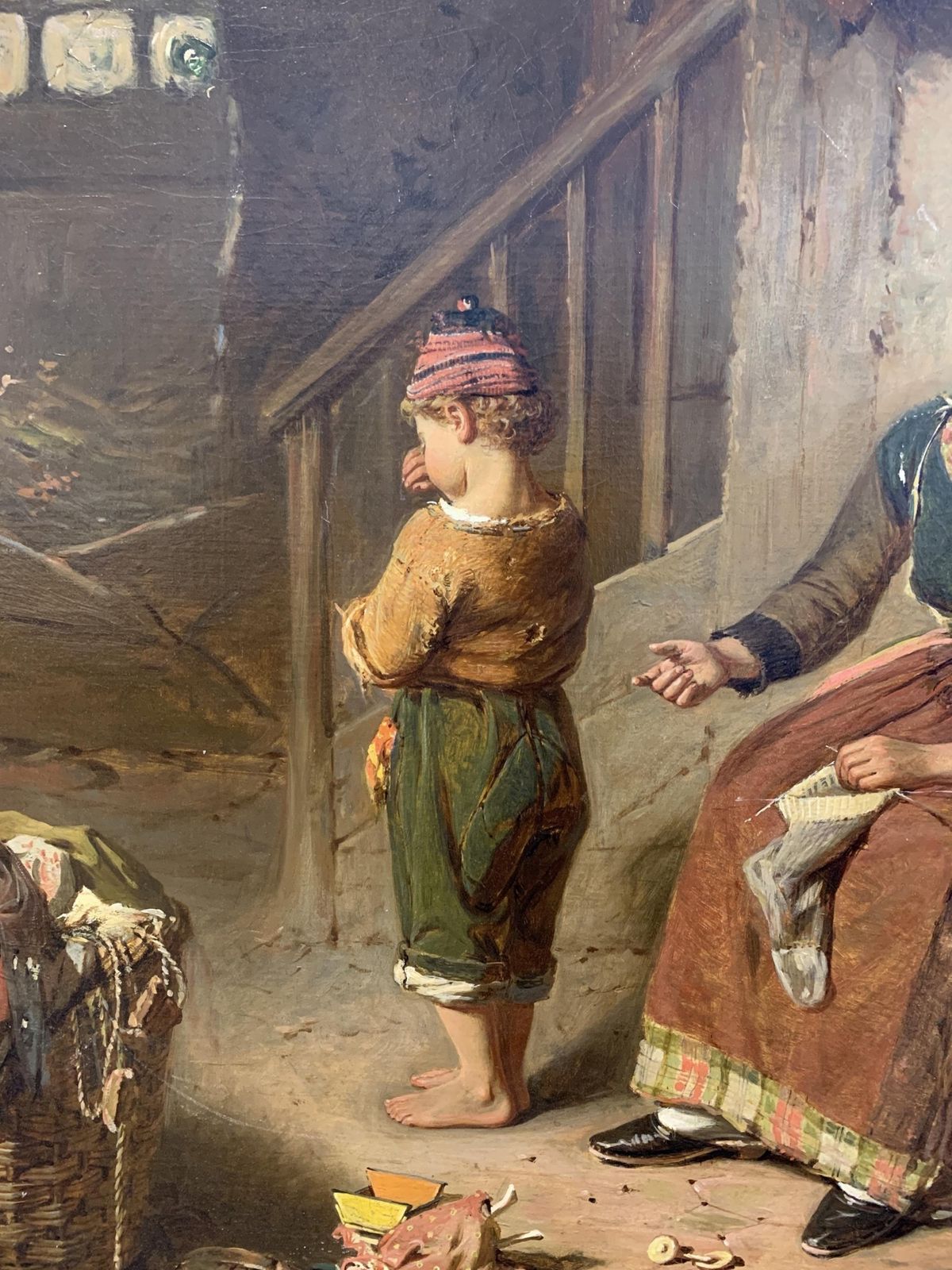 Large Northern European Portrait Of A Peasant Women And Her Children photo Art