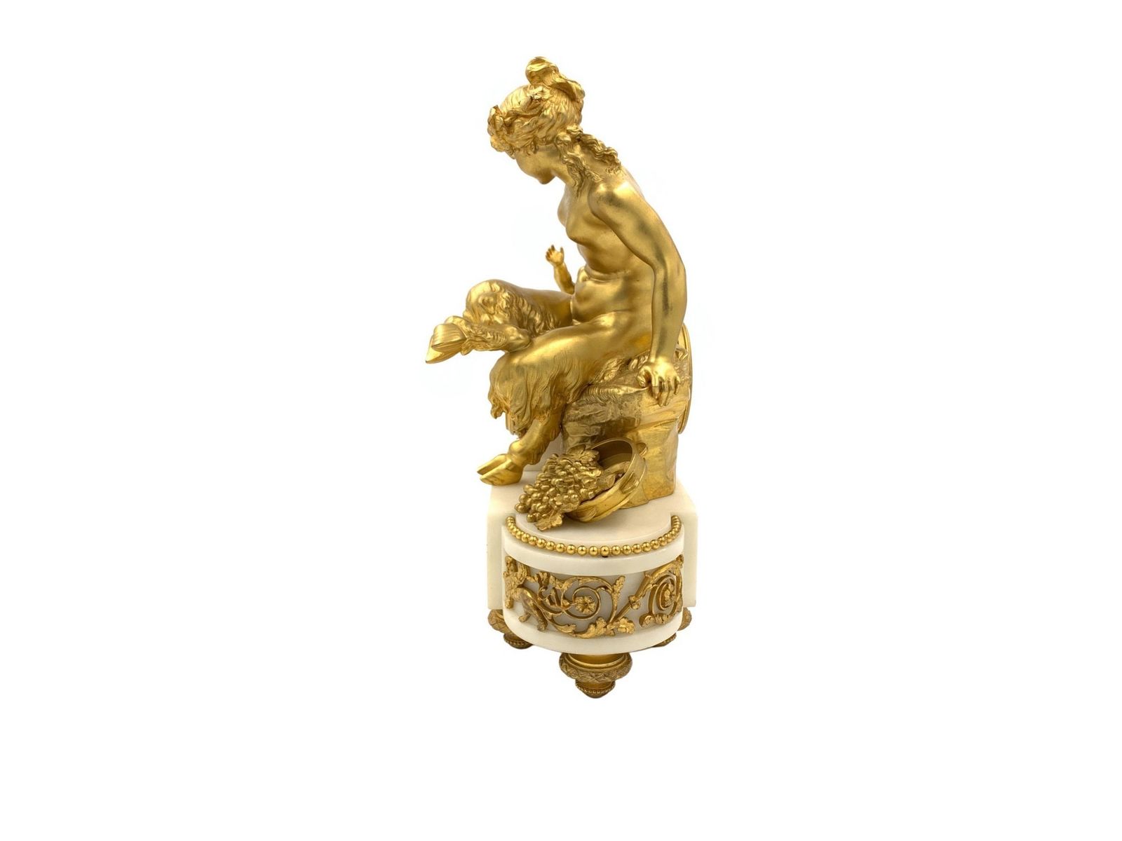 Louis XVI Style Gilt Bronze And White Marble Clock, François Linke, France, Late 19th Century photo furniture