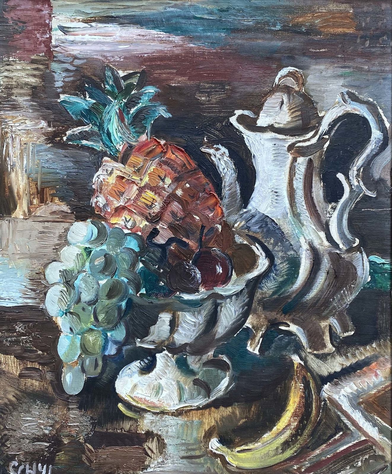 Jules Schyl (1893 1977) Swedish School ‘Still Life With Pineapple’ photo furniture
