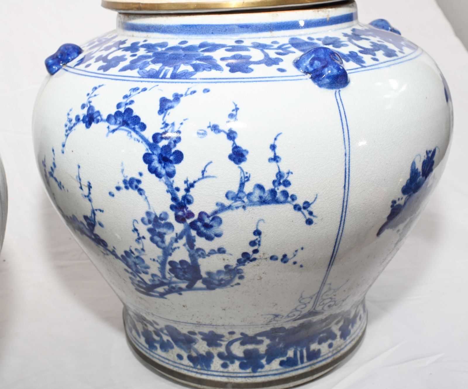 Nanking Porcelain Temple Jars Lidded Blue And White Urns photo 595.0
