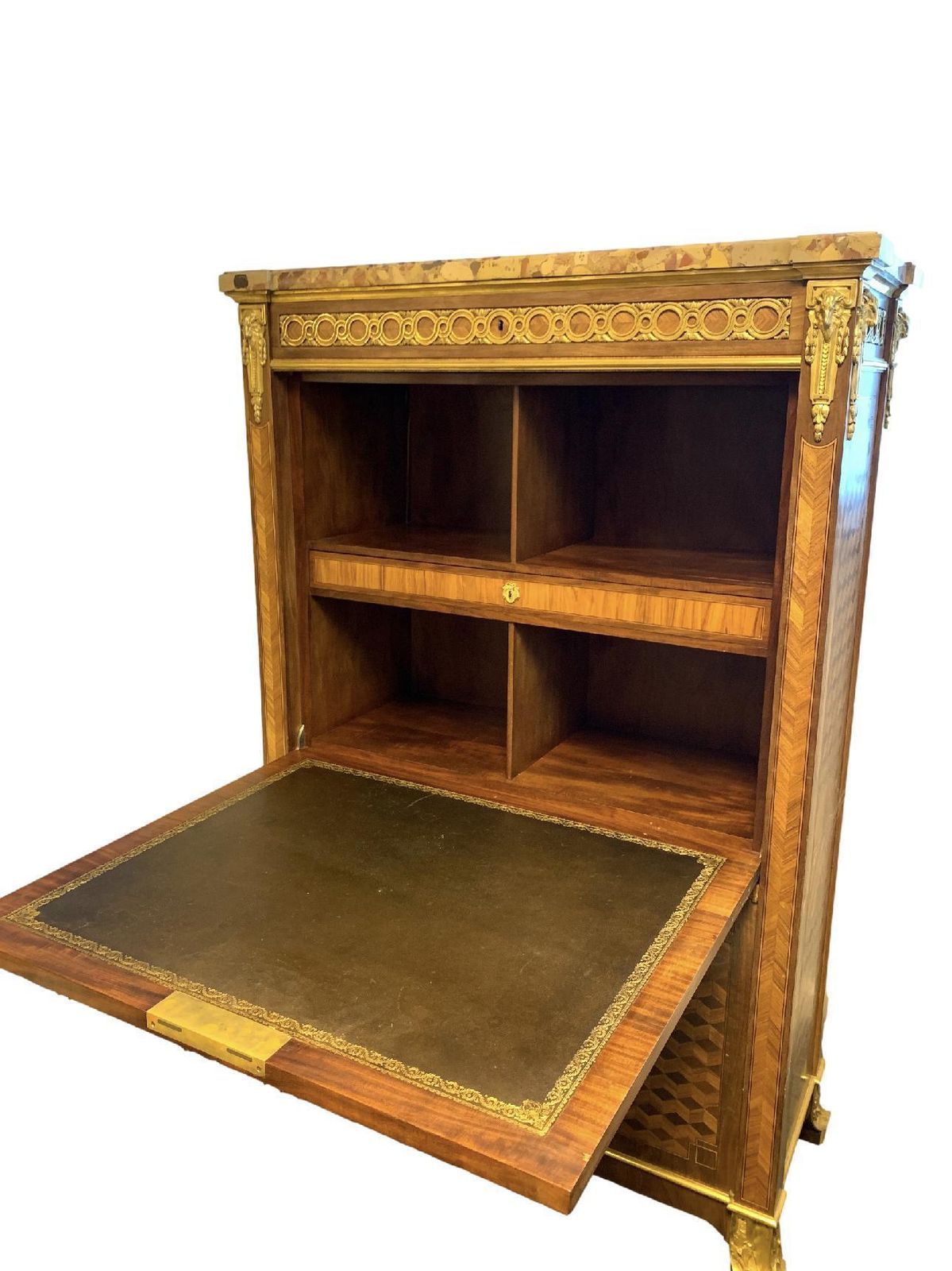 A French Ormolu Mounted Tulipwood, Fruitwood And Parquetry Secrétaire à Abattant By Millet photo furniture