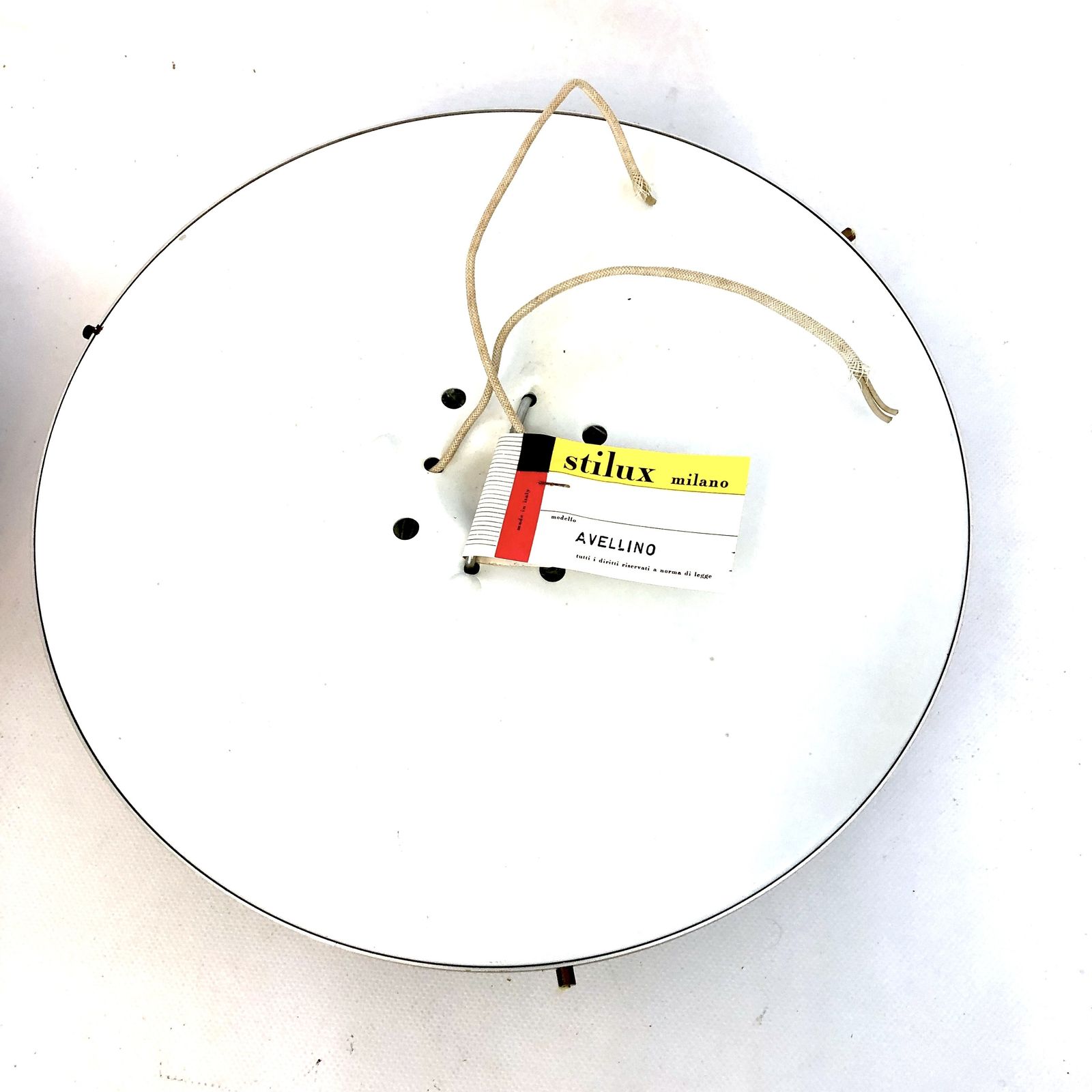 Stilux Milano, Mid Century Gild And Glass Ceiling Lamps Or Sconces. Set Of Two photo vinterior