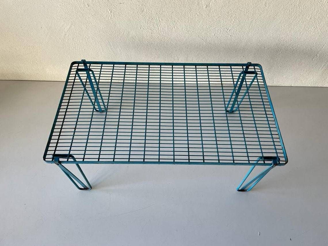 Mid Century Folding Leg Industrial Shelving Unit, 1950s photo Furniture