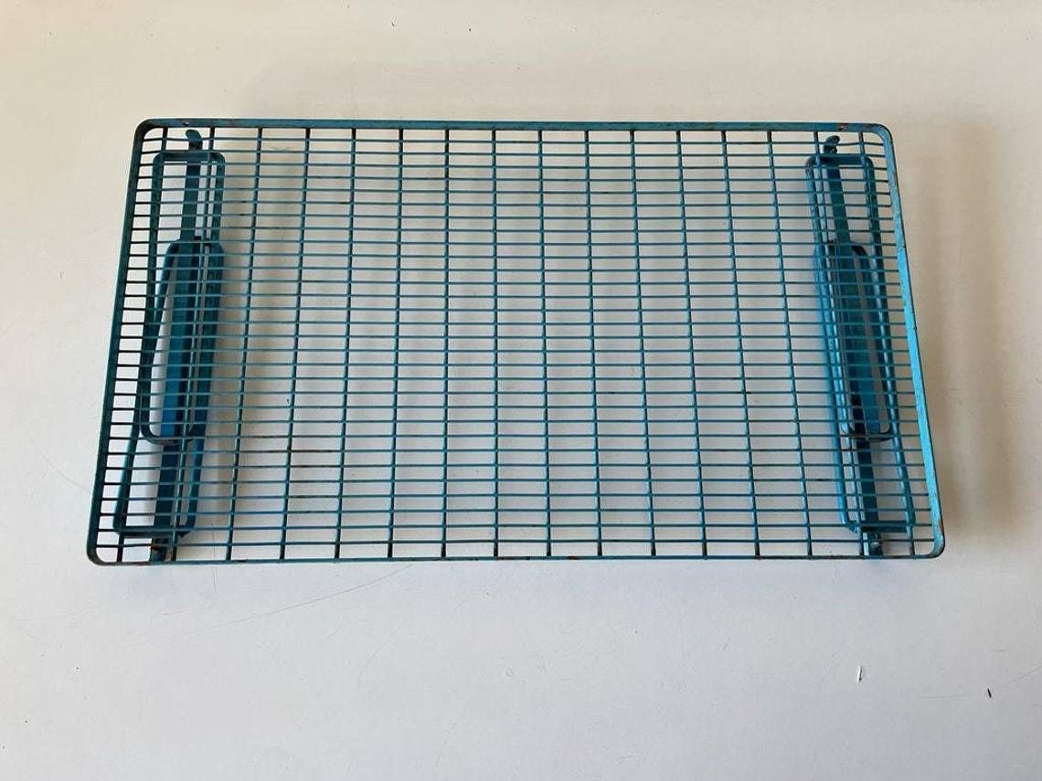 Mid Century Folding Leg Industrial Shelving Unit, 1950s photo vinterior