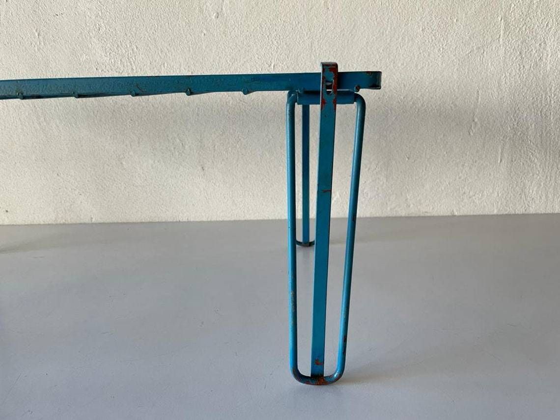 Mid Century Folding Leg Industrial Shelving Unit, 1950s photo vintage