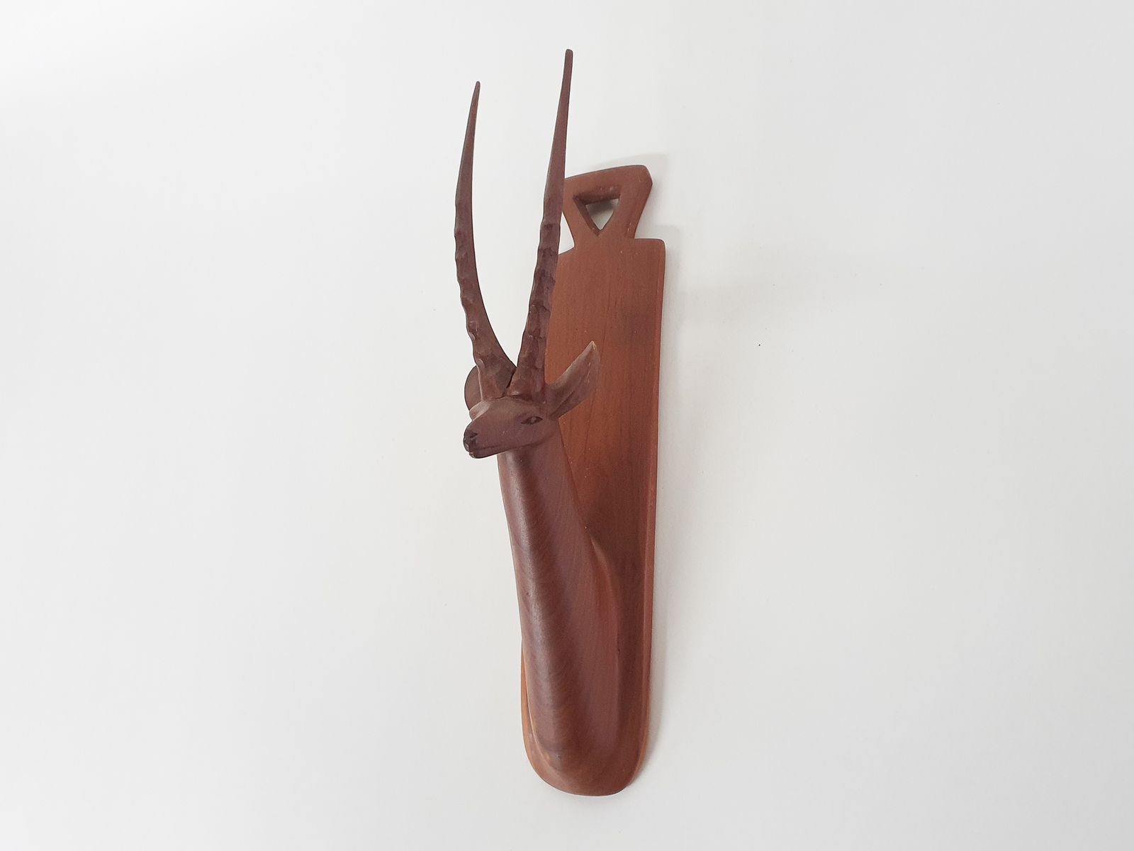Teakhouten Wanddecoratie Gazelle, Denemarken, Ca. Jaren 1960 photo for sale