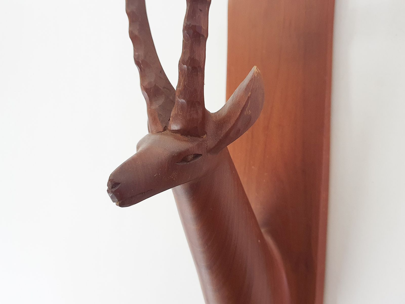 Teakhouten Wanddecoratie Gazelle, Denemarken, Ca. Jaren 1960 photo Kunst