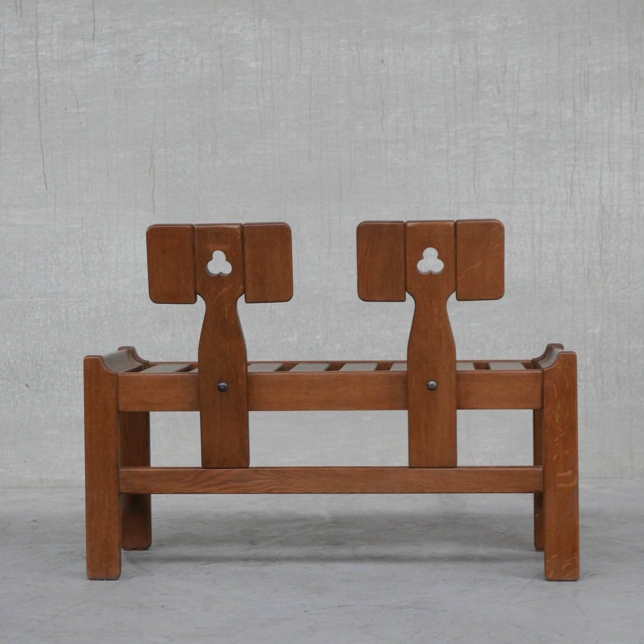 Oak Mid Century French Guillerme Et Chambron Lounge Chairs photo vintage