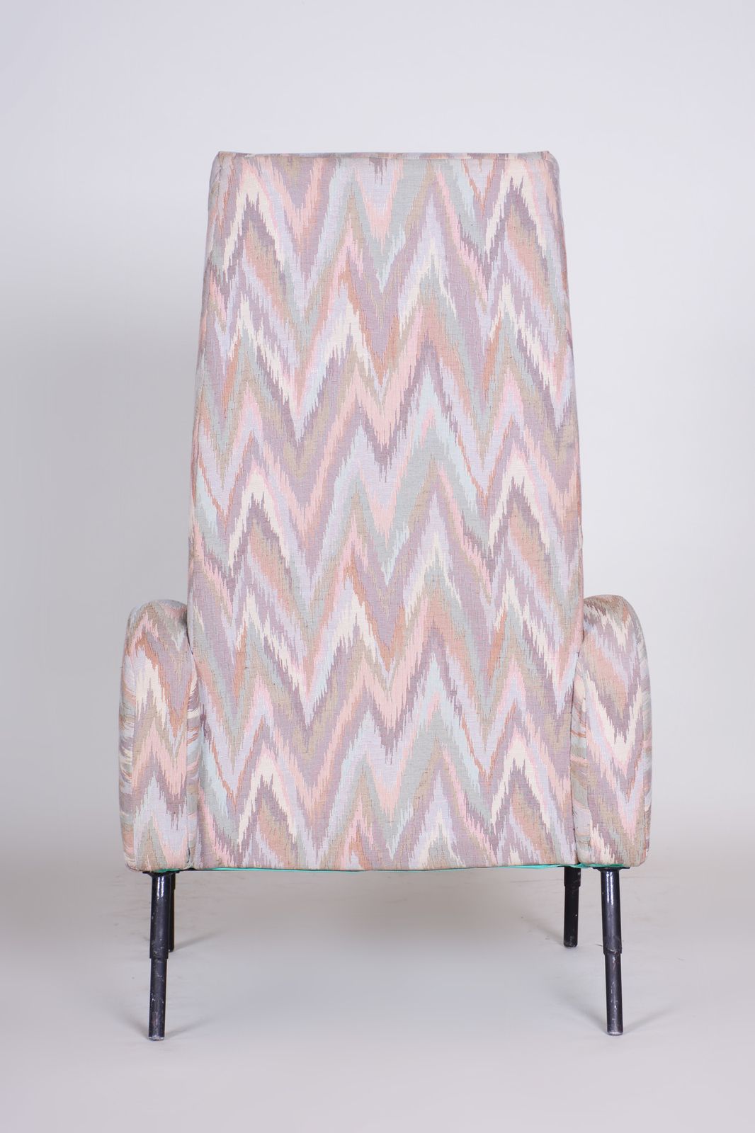 Mid Century Modern Armchair Made In 1950s Czechia. Original Condition, Metal. photo for sale