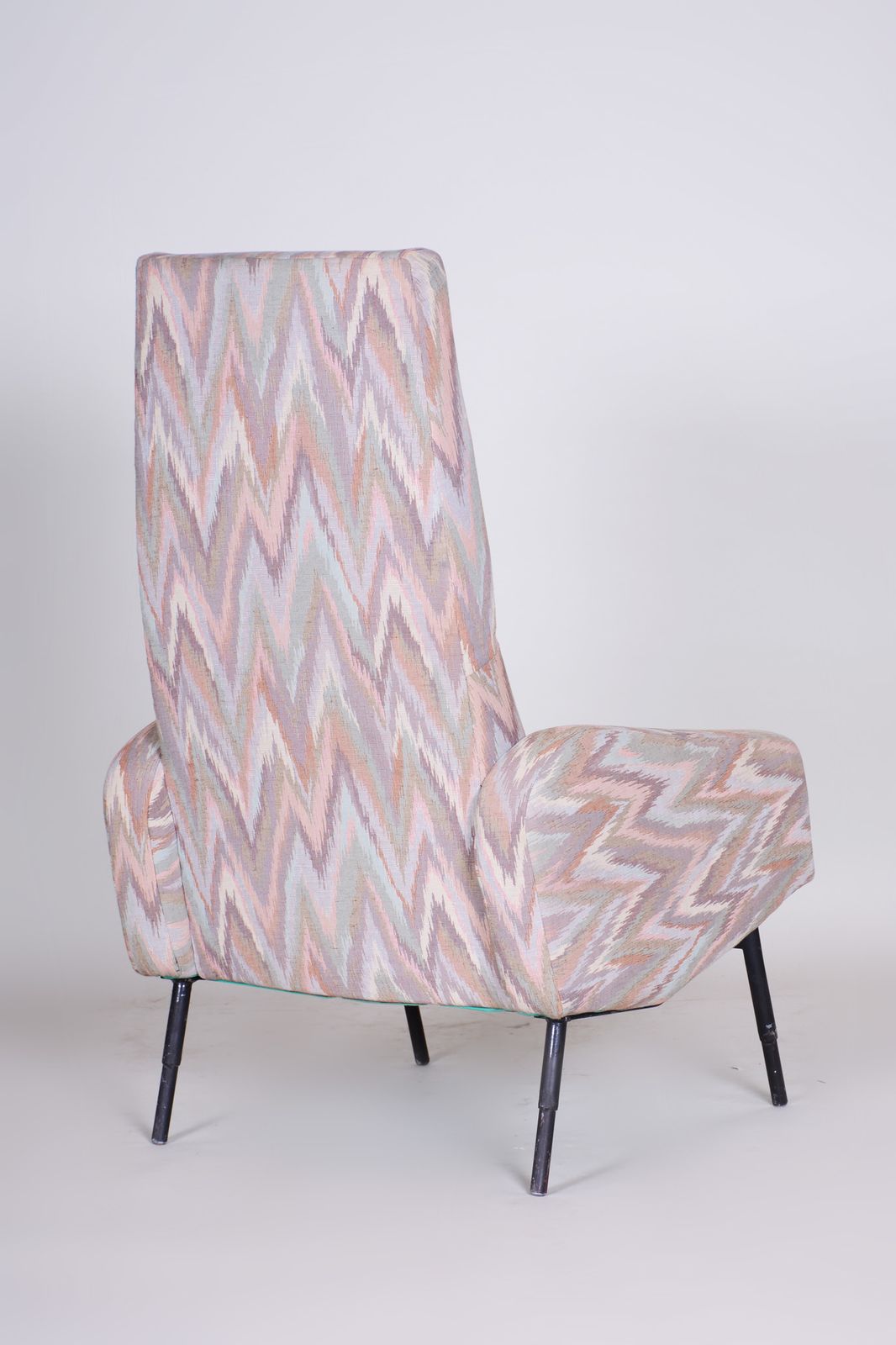 Mid Century Modern Armchair Made In 1950s Czechia. Original Condition, Metal. photo 500.0