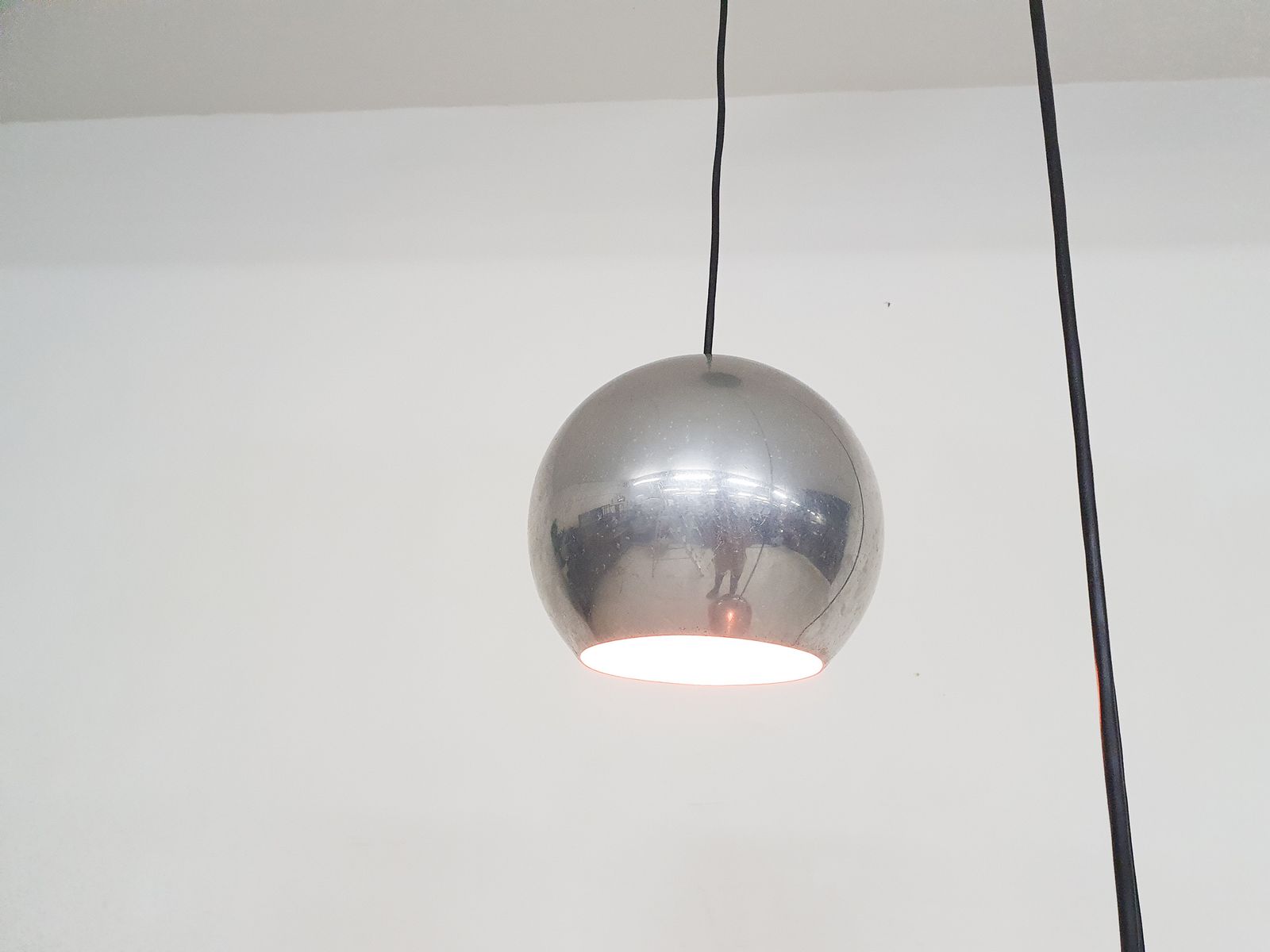 Set Van Drie Metalen Bollampen, Nederland, Ca. Jaren 1960 photo 576.576