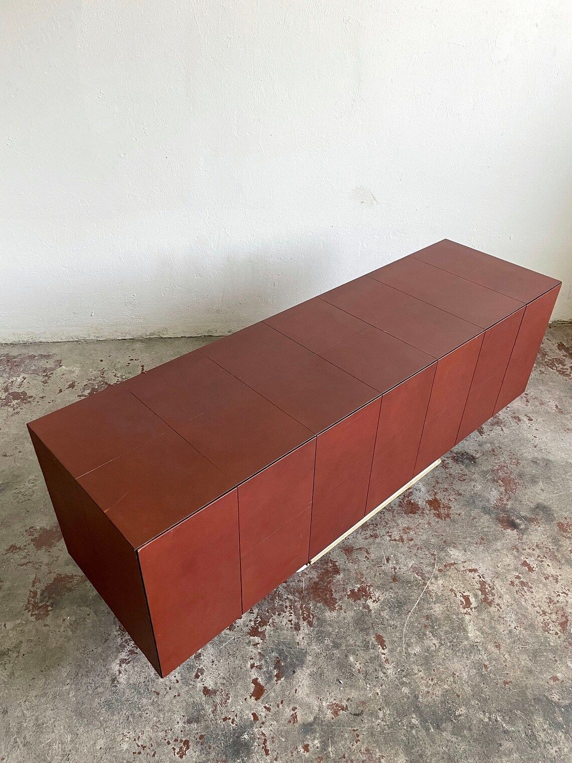 Exclusive Leather Sideboard, Leather Cabinet C.E.O. Cube By Lella & Massimo Vignelli For Poltrona Frau photo vinterior