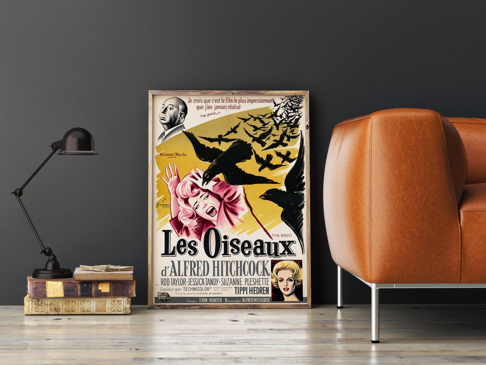 'The Birds' Original Vintage Film Poster By Boris Grinsson, French, 1963 photo for sale