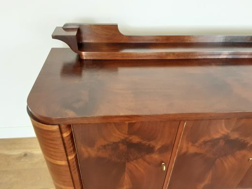 French Art Deco Flame Mahogany Sideboard photo vinterior