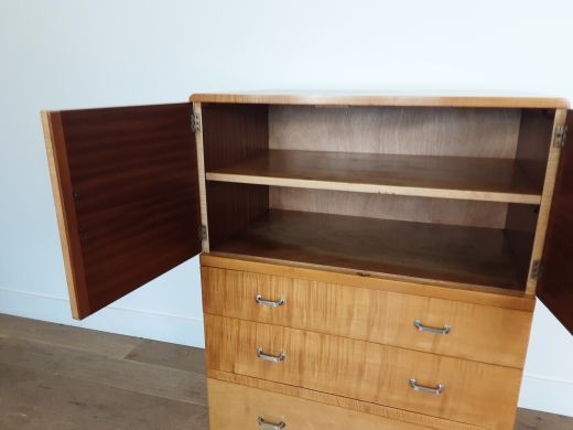 1450.0 Art Deco Linen Press In A Satin Maple photo